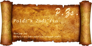 Polák Zsófia névjegykártya