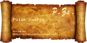 Polák Zsófia névjegykártya